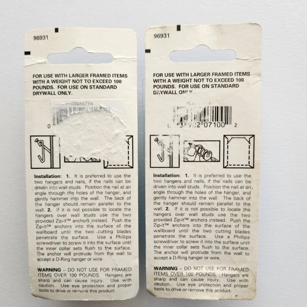 SET OF 2 NEW LARGE Photo Hanging Hardware 100 LB Tools Bundle 07100A 96931 Incl